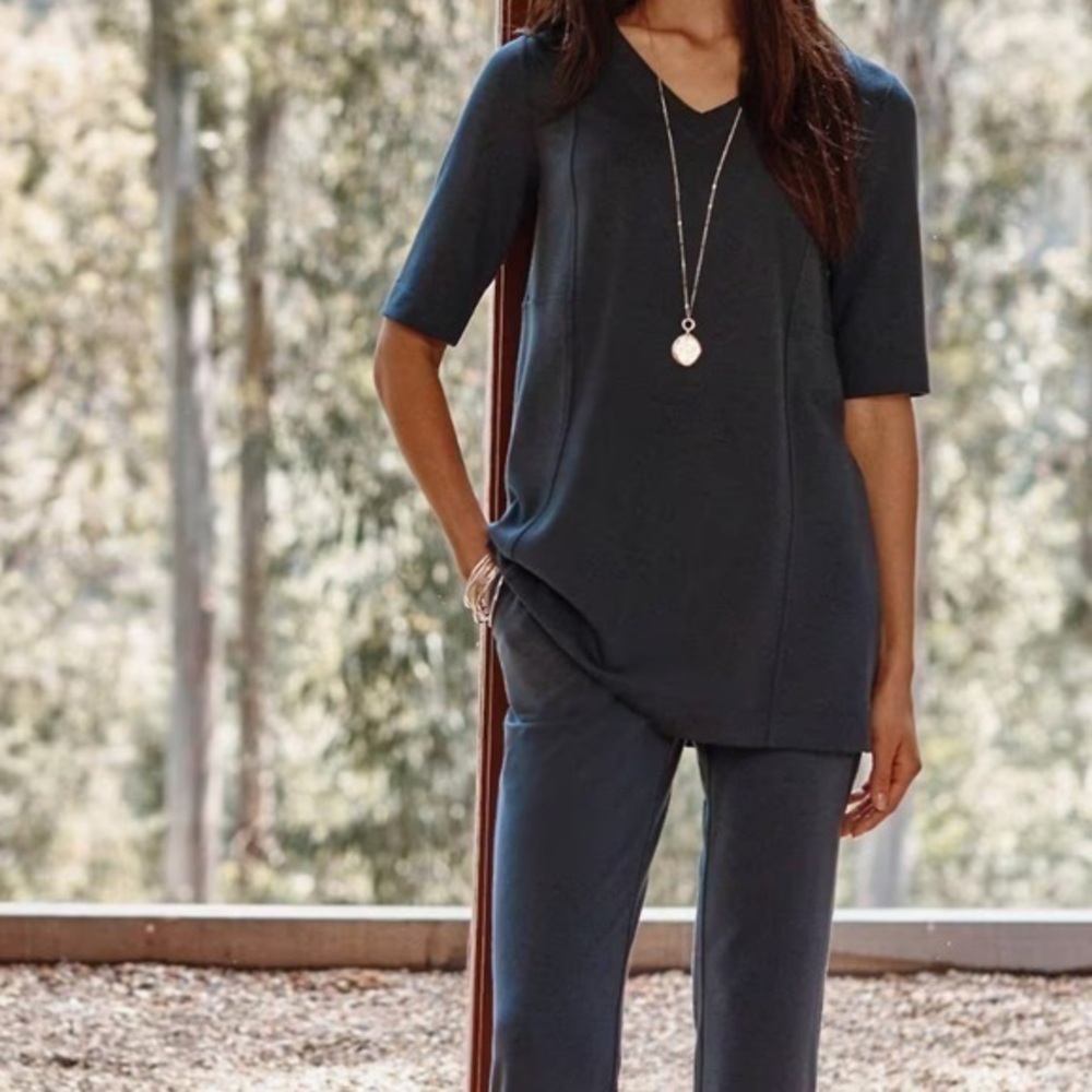 NWT J.jill Pure Jill Double-knit Seamed Tunic In Greyston Size M